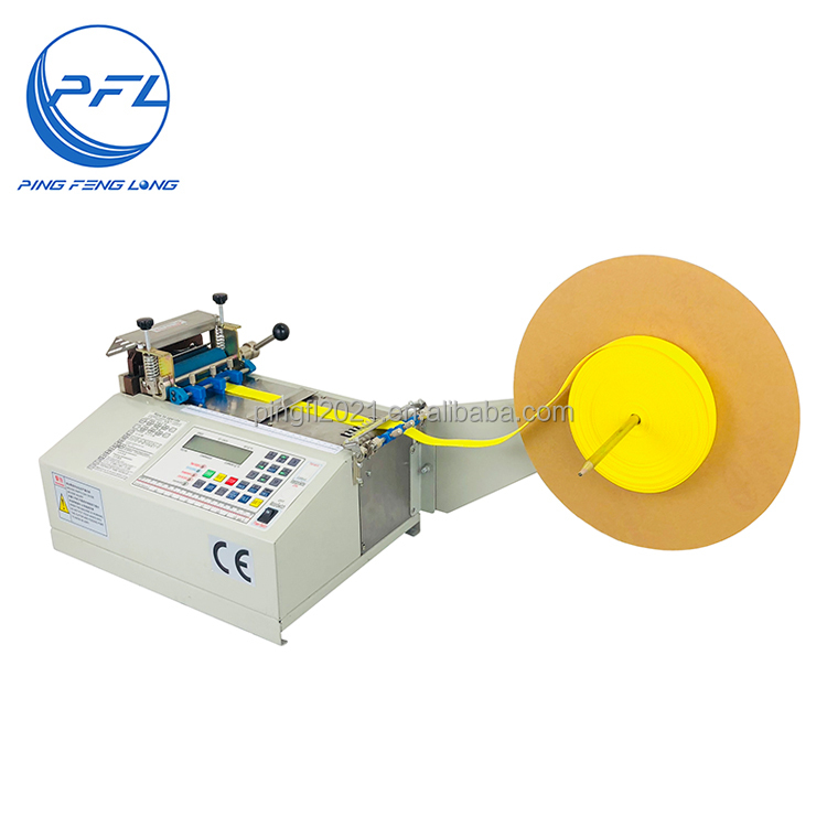 PFL-490 High speed length adjustable stable electrical automatic ribbon feeding cold blades cutting tape cutter equipment